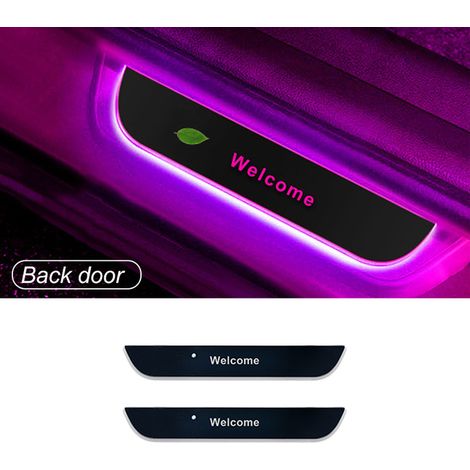 (2 pièces) Éclairage d'ambiance infrarouge pour portières de voiture, éclairage de pédales de voiture à couleurs illusoires, bande LED, lampe de bienvenue, feu de signalisation anti-collision, éclaira (1/4)