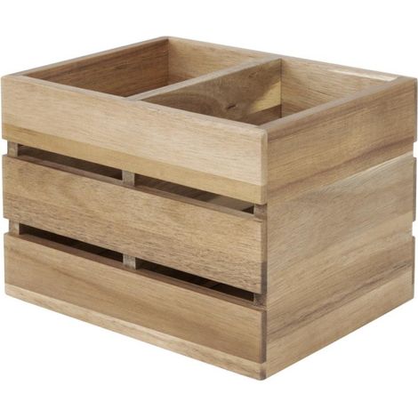 Organisateur de table en bois d'acacia 210x160x150mm - Ref HX387 - Olympia (1/5)