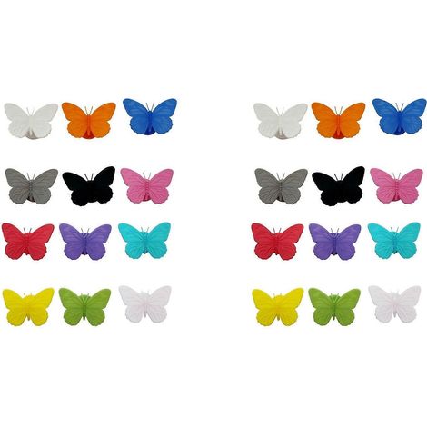 24 marque-verres en silicone, 12 couleurs, étiquettes papillon multicolores pour identifier vos verres à vin. (1/5)