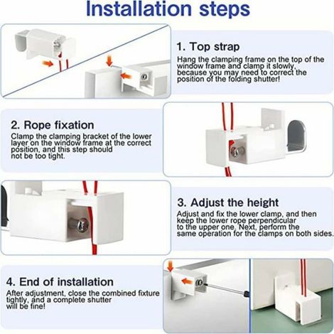 10 Pièces Support Fixation Stores Plissés, Supports Serrage Métal pour Cadre de Fenêtre, Installation Sans Outils et Perçage (1/4)