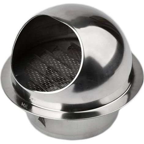 Aérateur rond en acier inoxydable 100mm – Couvercle anti-insectes – Sortie d'évacuation mural – Résistant aux intempéries (1/5)