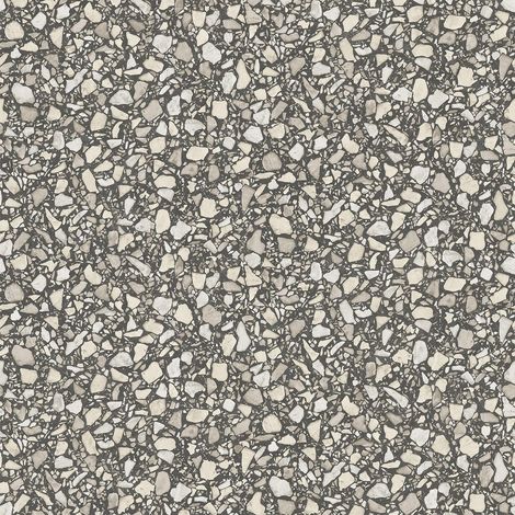 Fine Decor Terrazzo Black Wallpaper Metallic Effect Textured Paste The Wall (1/4)