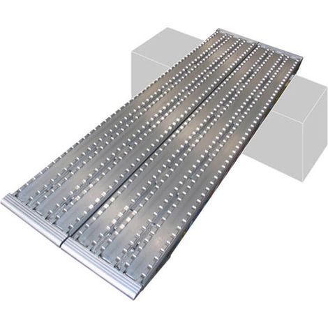 Alu Laderampe 2.50m geriefelt - Breite 450mm - Traglast bis 50t - Als Stückware verkauft - als Einzelstück verkauft - M130F/450/2500