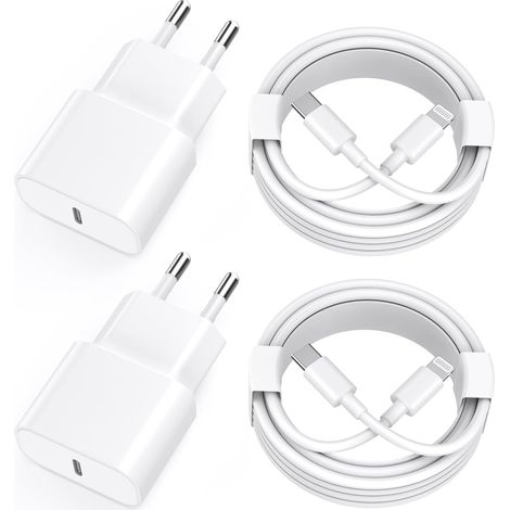 Caricabatterie rapido per iPhone 11 12 13 14, confezione da 4 [certificato Apple MFi] con cavo di ricarica dati da USB-C a Lightning da 2 m, compatibile con iPhone 14 13 12 11 Pro Max XS XR X (1/5)