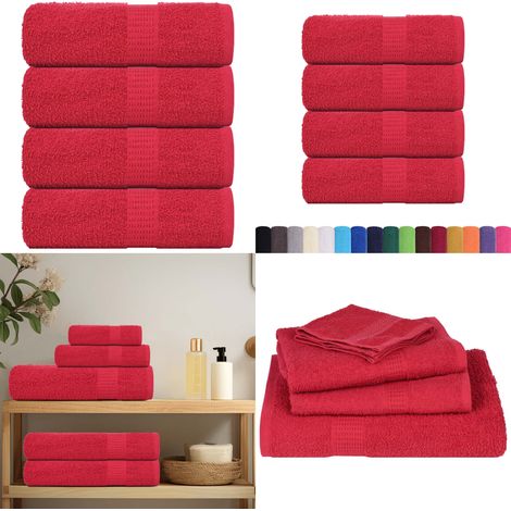 vidaXL Seiftücher 4 Stk. Rot 30x30 cm 360 g/m² 100% Baumwolle (1/5)