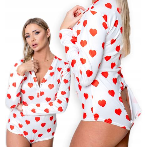 Damenpyjama, Valentinstagsgeschenk für ein Mädchen mit Reißverschlussherz L