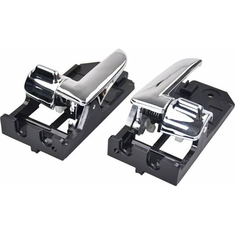 Poignées de porte intérieure pour voiture – Lot de 2 (gauche + droite), finition argent chromé, compatibles 82610-2F010 / 82620-2F010