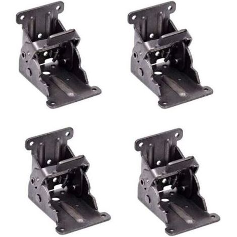 Pair Charnières autobloquantes, support pliant, ferrures de pieds et renfort d'angle, pour pieds pliants, établi pliant, (2 jeux) (1/4)