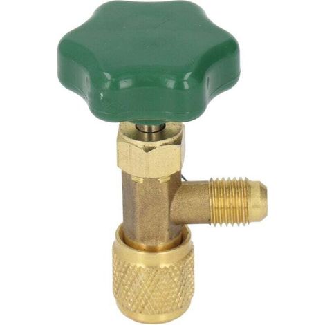 Vanne de Climatisation en Laiton ABS, Valve de Réfrigérant Anti-dérapante avec Interface SAE 1/4 Pouces, Adaptée pour Filetage 7/16-28UNF (1/4)