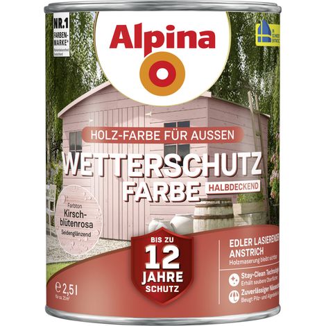 Alpina Wetterschutzfarbe 2,5 L kirschblütenrosa Holzschutzfarbe