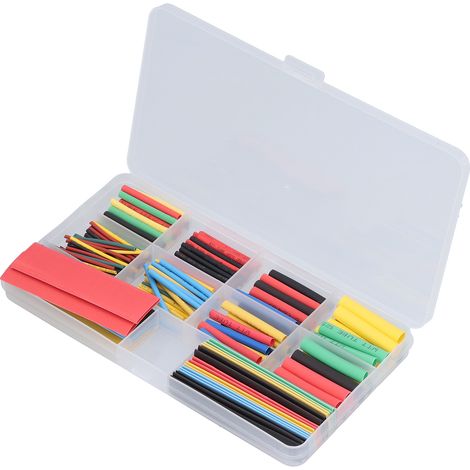 164-teiliges Schrumpfschlauch-Set, Polyolefin-Isolierschlauch-Sortiment für elektrische Kabel (1/5)