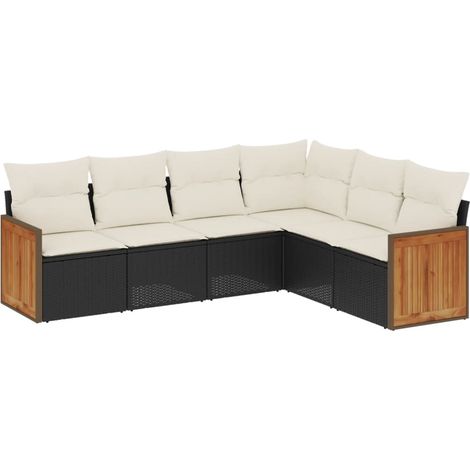 Maison Exclusive - Set de sofás de jardín 6 piezas y cojines ratá (1/5)