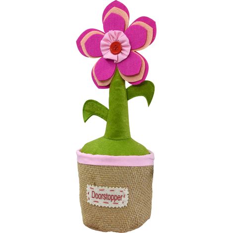 WAGNER Fermaporta PINK FLOWER - Diametro Ø 14 x 38 cm I Fermaporta da posizionare per interni I Fermaporta qualità artigianale, decorativo in tessuto, 1500 g - 15519701 (1/5)