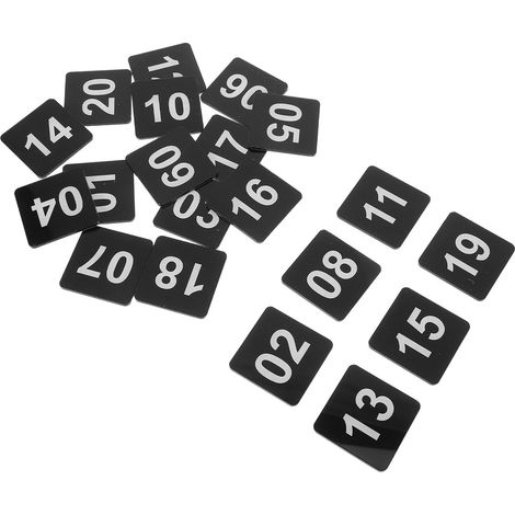 Plaque de Numéro en Acrylique Noir Auto-adhésive pour Porte de Maison et Intérieur, 20 Pièces, Style Moderne, Adaptée pour Usage Extérieur et Locaux Commerciaux (1/5)