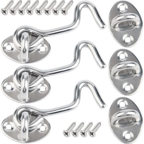 Stück 7,5 cm Außentürriegel, Türverschlusshaken, Edelstahl-Kabinenhaken, Innentürschloss mit Befestigungsschrauben, Türriegel für Fenster, Scheunentor