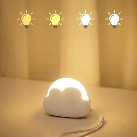 Luz nocturna LED recargable portátil para niños，lámpara pequeña para bebés，luz nocturna USB，luz nocturna regulable，azul (1/5)