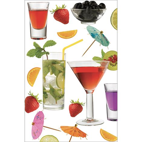 Sticker réfrigérateur et lave vaisselle, cocktail saveur tropicale déco, 75 cm X 49 cm (1/4)