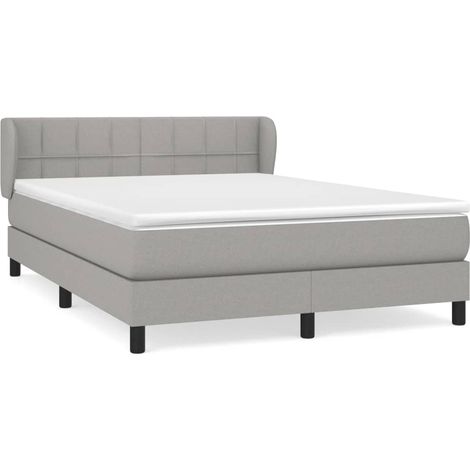 Maison Exclusive - Cama box spring con colchón tela gris claro 14