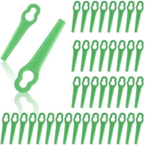 Lames de Rechange pour Coupe Bordure, 110Pcs Lames de Tondeuse Lame Plastique Coupe Bordure Tondeuse à Gazon pour Jardin, Coupe-Herbe sans Fil (1/4)