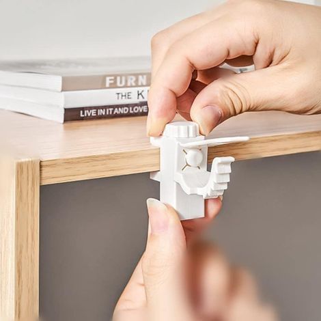 – Supporto a morsetto per asta per tende in 2 pezzi – Regolabile per aste da 1 a 1,6 cm – Plastica di alta qualità – Installazione senza foratura (1/5)