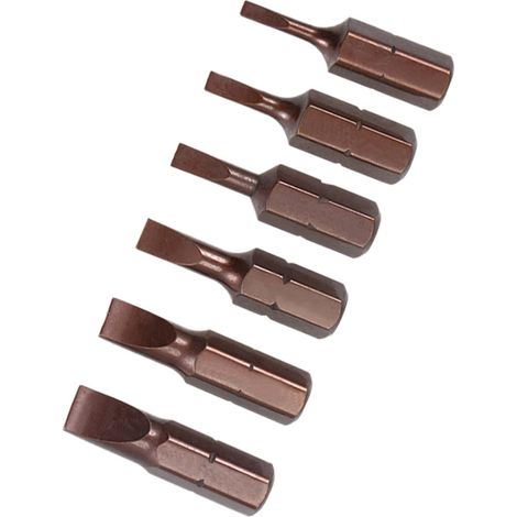 Fente Embout Ensemble - [SL2-SL6] 1/4" Hex Tige Magnétique Plat Tête Vis Tournevis Lot Tête pour Douille Tournevis Poignée Utilisation, 1 pouce Longueur (1/5)