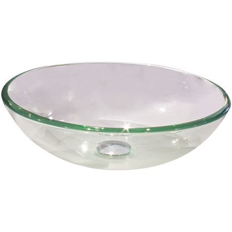 ONDEE - Lavabo redondo para colocar MITRA - Transparente - 42cm - Vidrio - Sin rebosadero (1/5)