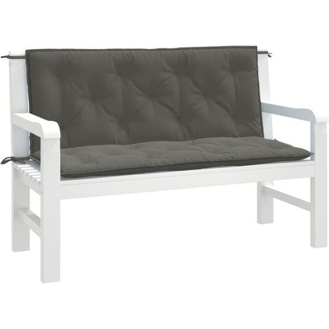 Gartenbank-Auflagen 2 Stk. Melange Dunkelgrau 120x50x7 cm Stoff