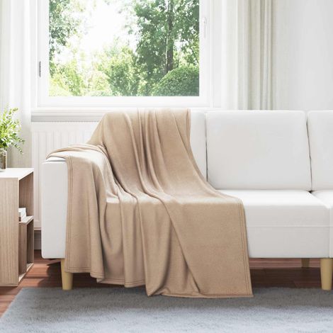 Überwurfdecke Kamel 170 x 130 cm Fleece