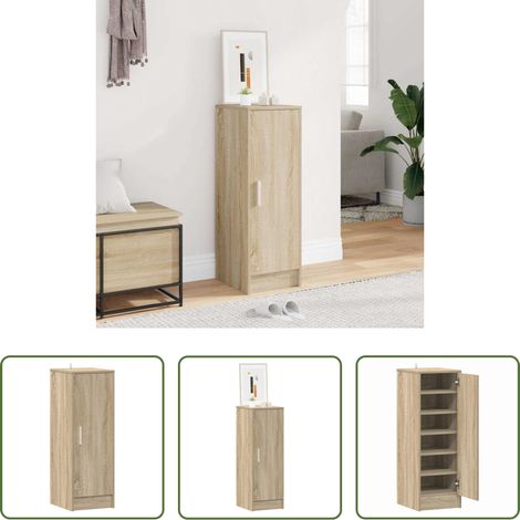 vidaXL Holzschrank - Schuhschrank Sonoma-Eiche 32x35x92 cm Holzwerkstoff (1/5)