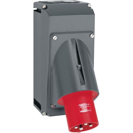 Fiche inclinée Hypra IP44 63A - 380V à 415V - 3P+T - plastique - LEGRAND