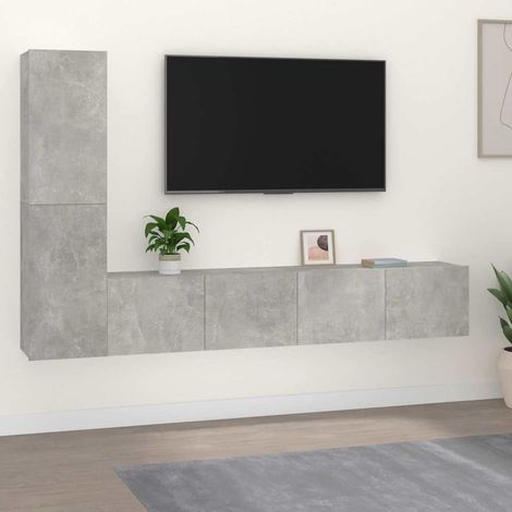 Ensemble de meubles TV 4 pcs pour Salon - Armoire TV Gris béton Bois d'ingénierie BV282202 - BonneVie (1/5)