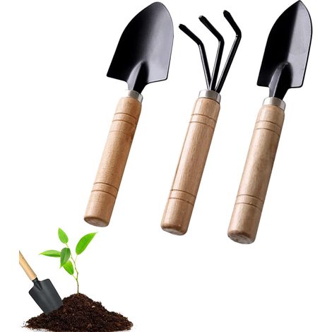 Lot de 3 Petite Pelle Jardinage, Outils de Jardinage Kit Jardinage Enfant 1 Pelle à terreau, 1 Transplantoir, 1 Fourche pour Pot de Jardin, Plantes et semis (1/5)