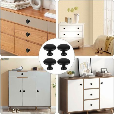 24 Pièces Bouton de Tiroir Noir Mat,Boutons de Placard Rond Bouton de Meubles avec Vis pour Armoire Cuisine Tables Chevet(30mm) (1/5)