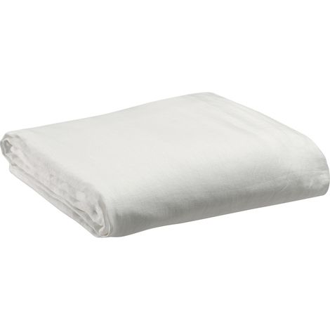 Fodera per materasso Zeff in lino bianco - 140x190 cm con angolo 30 cm