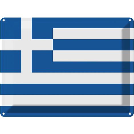Plaque métallique 30x40 cm, blason et drapeau de la Grèce (1/5)
