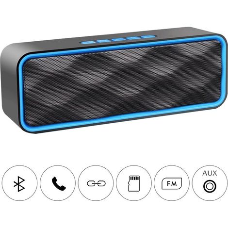 Enceinte Bluetooth Portable - Bluetooth 5.0 - Son Stéréo 360° - Batterie 1500 mAh - 8 Heures d'Autonomie - Pour Voyage et Extérieur - 1 Pièce