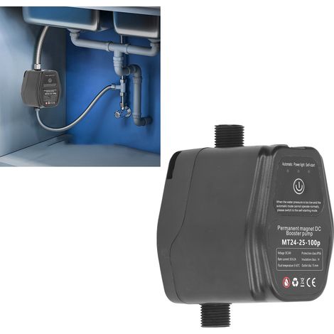 Pompe de surpression entièrement automatique haut de gamme 100 W pour usage domestique (Automatique + Veille IA 24 V) - Petite pompe centrifuge pour chauffe-eau solaires, pommes de douche et canalisat (1/5)