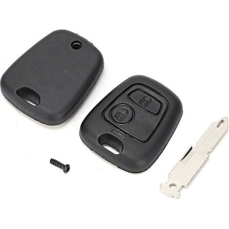 AIPERQ Jeffergarden Coque de clé de voiture à 2 boutons, accessoire de remplacement adapté à la Peugeot 206 306 307 (1/4)