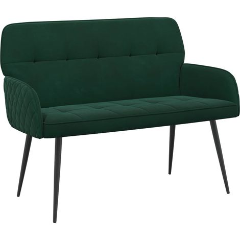 2 Seater Sofa with Metal Legs 2-Seater Dark Green Velvet vidaXL (1/5)