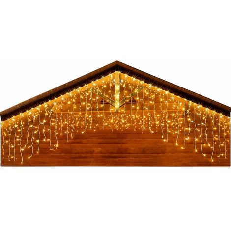 Guirlande Rideau LED Solaire 162 LED Blanc Chaud Étanche pour Jardin, Terrasse et Décoration de Fête (1/5)