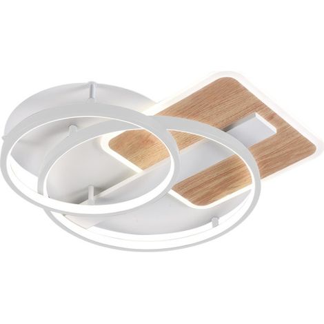 Runde LED-Deckenleuchte „Azores“ mit Fernbedienung (120W 3CCT 10200lm) IP20 9xØ50x50cm aus Metall und weißem Polycarbonat