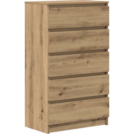 Maison Exclusive - Cassettiera Rovere Artigianale 60x36x103cm in Legno Multistrato