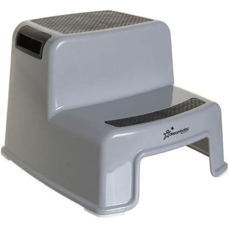 Tabouret marchepied - DREAMBABY - 2 Up - Antidérapant et texturé - Jusqu'a 80 kg pour les petits et les adultes - Gris et Noir (1/5)