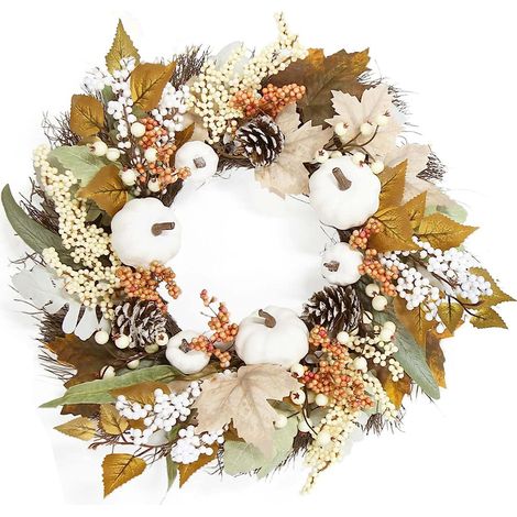Halloween wreath, autumn wreath, artificial autumn maple leaf wreath, front door wreath, handmade wreath, fall decorations, Halloween decoration