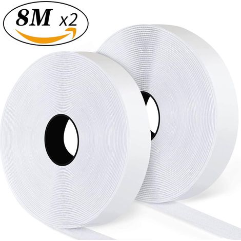 Ruban Velcro adhésif fixation de large 20 mm 8 m Blanc (1/4)