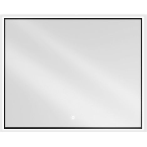 Mexen Erma espejo de ba帽o retroiluminado de 100 x 80 cm, LED 6000K, antivaho, marco negro - 9814-100-080-611-70 (1/5)