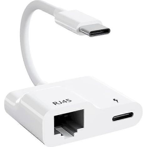 Adaptateur USB-C vers Ethernet, adaptateur LAN Ethernet Gigabit USB Type-C vers RJ45 avec chargeur PD 60 W, pour Air/Pro (1/5)