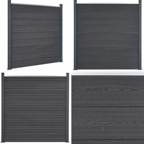Set Pannello di Recinzione Grigio 180x186 cm in WPC - Pannelli di recinzione - Pannelli in WPC