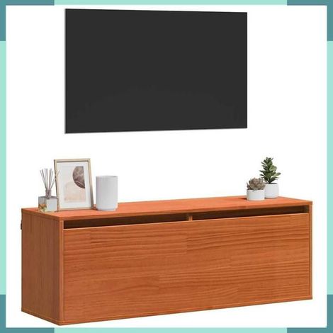 869861 Meuble mural Cire marron 100 x 30 x 35 cm Bois de pin massif (1/5)