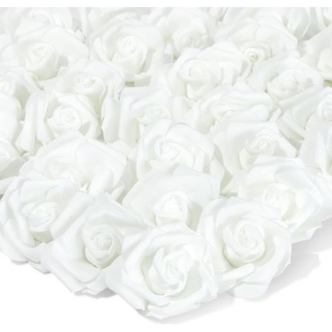 Ein Set aus 100 künstlichen Rosenköpfen für Hochzeitsdekorationen, Babypartys und handgefertigte Blumenarrangements. (1/5)